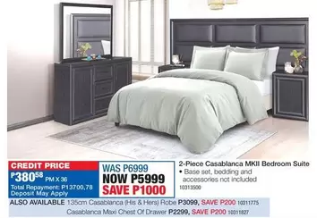 Total - 2-Piece Casablanca MKII Bedroom Suite