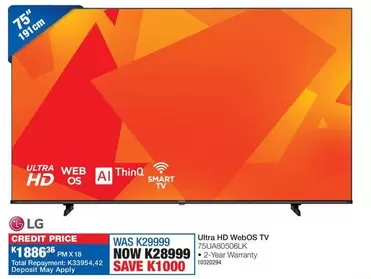 LG - Ultra HD WebOS TV 75UA80506LK