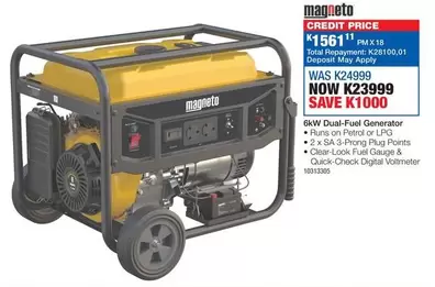 Total - 6kW Dual-Fuel Generator