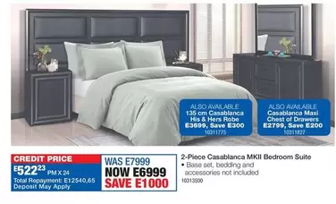 Total - 2-Piece Casablanca MKII Bedroom Suite