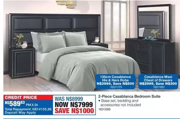 Total - 2-Piece Casablanca Bedroom Suite