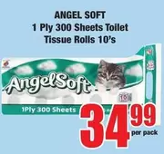 1 Ply 300 Sheets Toilet Tissue Rolls 10's