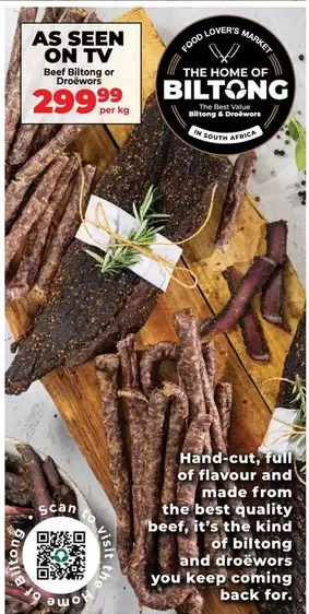 Food Lover's Market - Beef Biltong or Droewors