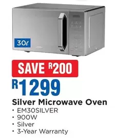 Smeg - Silver Microwave Oven EM30SILVER