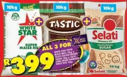 Tastic - WHITE STAR SUPER MAIZE MEAL, SELATI GOLDEN BROWN SUGAR, TASTIC LONG GRAIN PARBOILED WHITE RICE