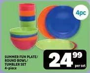 Summer Fun Plate/Round Bowl/Tumbler Set