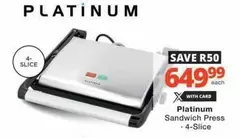 Platinum - Sandwich Press - 4-Slice