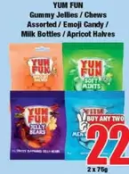 Gummy Jellies / Chews Assorted / Emoji Candy / Milk Bottles / Apricot Halves