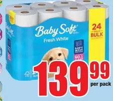 Baby Soft - Fresh White Toilet Paper