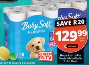 Baby Soft - 2-Ply Fresh White/Quilts Toilet Rolls
