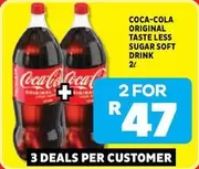 Coca cola - ORIGINAL TASTE LESS SUGAR SOFT DRINK