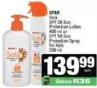 Sol - a Sun Protection Lotion SPF 30 or Sun Protection Spray SPF 50