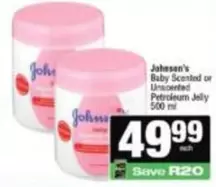 Johnson's - Baby Scented or Unscented Petroleum Jelly