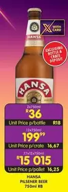 Hansa - Pilsener Beer 750ml RB