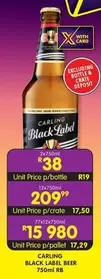 Carling - BLACK LABEL BEER 750ml RB