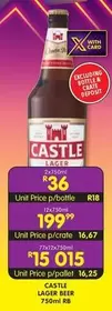 CASTLE - Castle Lager Beer 750ml RB