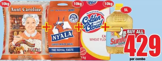 Nyala - Aunt Caroline Rice,  Meal, Golden Cloud Flour, Sunflower Oil
