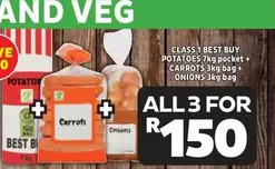 Best Buy - POTATOES 7kg pocket + CARROTS 3kg bag + ONIONS 3kg bag