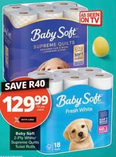 Baby Soft - Supreme Quilts Toilet Rolls