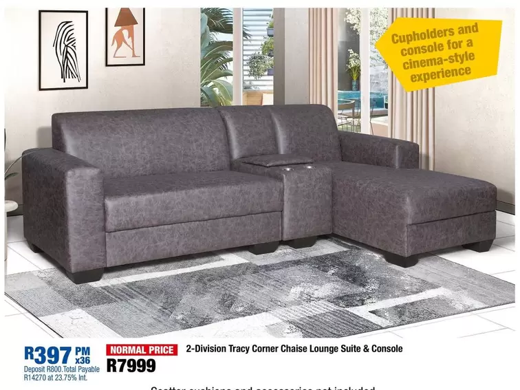 2-Division Tracy Corner Lounge Suite & Console