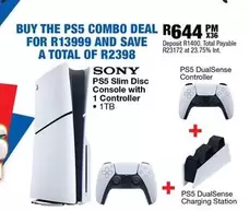 Sony - PS5 Slim Disc Console with 1 Controller + 1TB