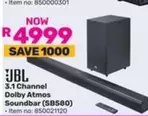 jbl - 3.1 Channel Dolby Atmos Soundbar (SB580)