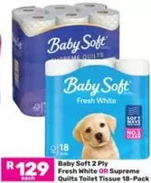 Baby Soft - 2 Ply Toilet Tissue 18-Pack