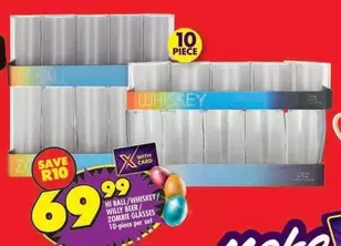 Hi Ball/Whiskey Willy Beer/Zombie Glasses