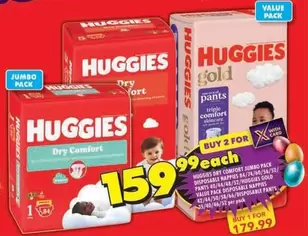 Huggies - Dry Comfort Jumbo Pack / Gold Pants