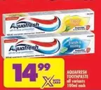 Aquafresh - Toothpaste