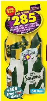 Savanna - SAVANNA DRY/ANGRY LEMON PREMIUM CIDER 2x 6x500ml NRB