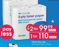 clicks - 2-ply toilet paper