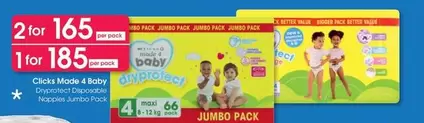 clicks - Dryprotect Disposable Nappies Jumbo Pack