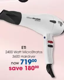 2400 Watt MicroStratos 3600 Hairdryer