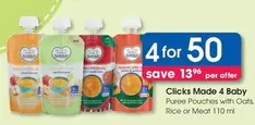 clicks - Puree Pouches with Oats, Rice or Meat