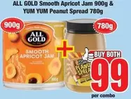 Yum Yum - Smooth Apricot Jam & Peanut Spread