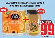 All Gold - Smooth Apricot Jam & Peanut Spread