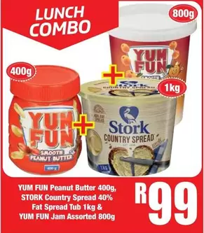 Stork - YUM FUN Peanut Butter, STORK Country Spread, YUM FUN Jam
