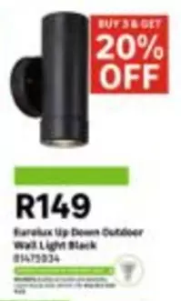 Barelux Up-Down Outdoor Wall Light Black 814759334