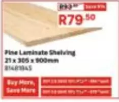 Pine Laminate Shelving 21 x 305 x 900mm 81481945