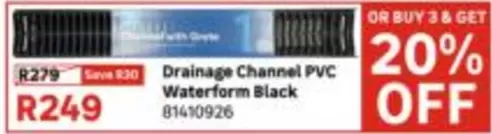 Drainage Channel PVC Waterform Black 81410926