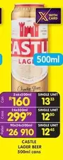 CASTLE - LAGER BEER 500ml cans