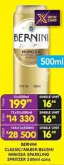 Bernini - CLASSIC/AMBER/BLUSH/ MIMOSA SPARKLING SPRITZER 500ml cans