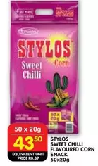 STYLOS SWEET CHILLI FLAVOURED CORN SNACK