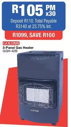 Goldair - 3-Panel Gas Heater GGH-42B
