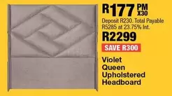 Total - Violet Queen Upholstered Headboard