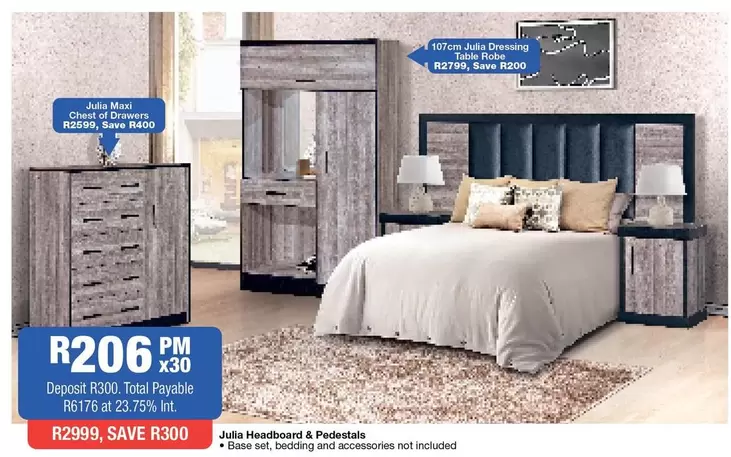 Total - Julia Headboard & Pedestals