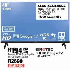 Sinotec - SINOTECH Full HD Google TV STL-40G2