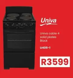 Univa -  cable 4 solid plates Black U405-1