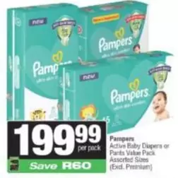 Pampers - Active Baby Diapers or Pants Value Pack